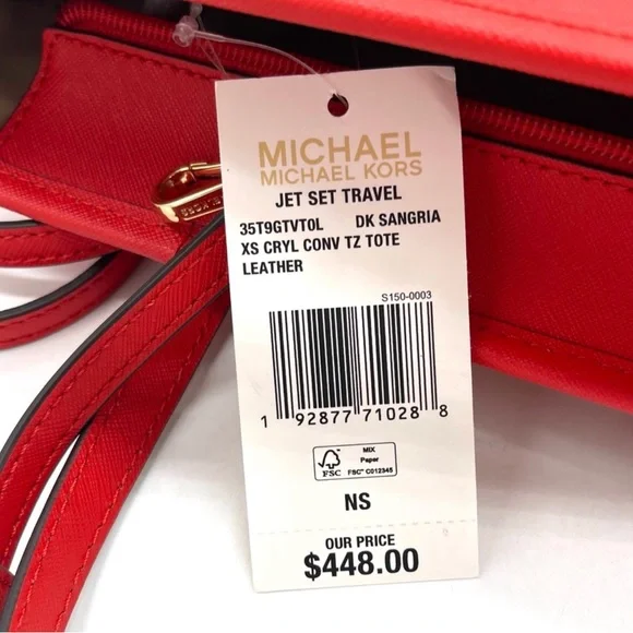 Michael Kors Jet Set Saffiano Leather Top-Zip Tote Bag